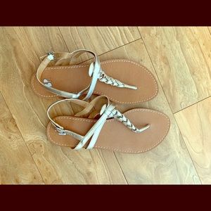 Nordstrom BP Light shimmer gold braided sandal